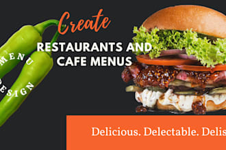 do eye catching menu design ,food menu, restaurant menu