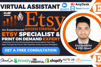 be your etsy virtual assistant, etsy store manager, etsy VA
