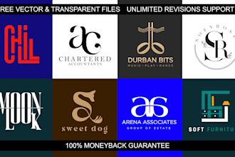 do modern monogram logo design in 24 hours