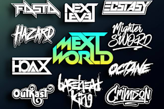 customize unique dj, rap, rock, edm, hiphop  custom typography or text logo