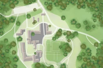 professionally draw a map illustration or site plan