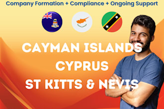 form your company in cayman islands, st kitts and nevis, or cyprus