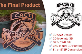 vector tracing, convert logo dxf stl step and 3d cad design