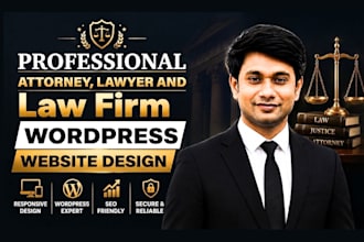 create professional attorney, lawyer website, law firm wordpress website