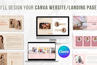 design your canva website or landing page and make it live