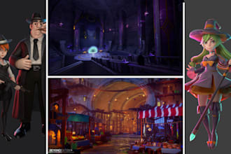 create stylized 3d models, characters, environment and props