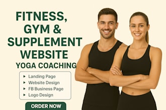 design fitness gym supplement website yoga coaching website