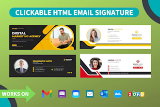 create clickable HTML email signature and animated email signature