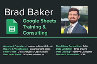 create and teach google sheets graphs, calculations, formats