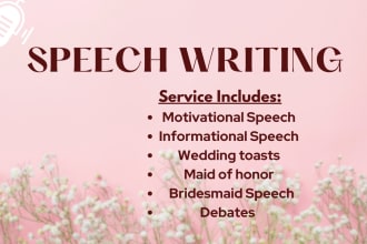 write persuasive, informative and motivational speech