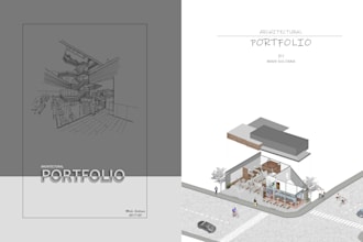 do architectural portfolio brochure and illustration