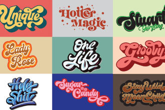 text, font, lettering, 70s vintage, retro typography for logo, t shirt, apparel