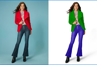color change of any clothing, product and background
