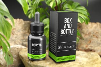 design skin care cosmetic label dropper bottle cbd label and packaging