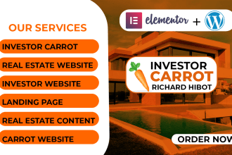build responsive investor carrot real estate website, idx mls, wordpress, wix