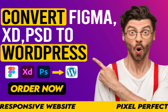 convert figma, xd, PSD to wordpress using elementor or elementor pro