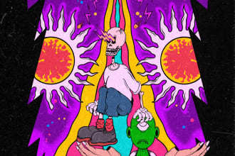 create psychedelic art style for event concert festival