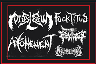 draw an atmospheric black metal and dungeon synth logo