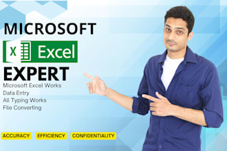 excel work, data entry, typing