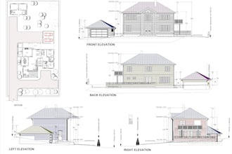 draw full set of architectural drawing or blueprint