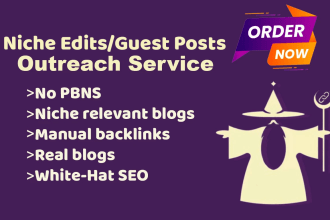 do niche relevant guest posts on real blogs with high DR da