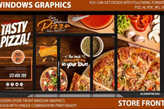 design creative shopfront or storefront window graphics