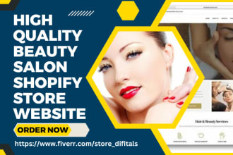 design high quality beauty salon shopify store barber shop haircare website