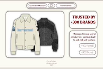 design custom streetwear clothing mockups for jackets, coats and other outerwear