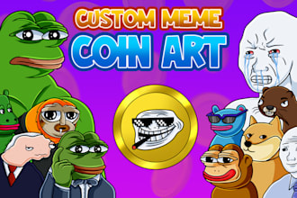 draw funny meme coin art for your meme coin project web and social media