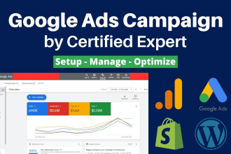 setup, manage and optimize google ads adwords PPC campaign, performance max ads