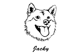 draw dog into stencil silhouette