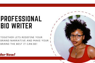 write your professional bio, brand story and about us page