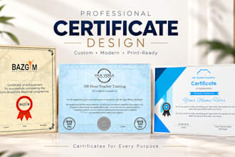 design professional and custom certificates