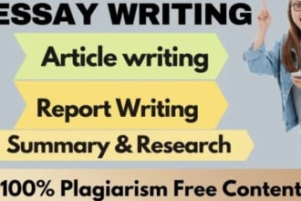 write urgent essays, research summary papers and articles