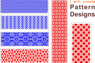 create seamless pattern designs or geometric patterns for cnc