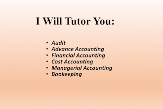 be your audit and finance tutor