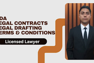 prepare nda, legal contracts, terms and conditions, legal agreements etc