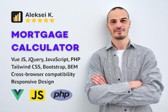 create mortgage calculator for website with javascript vue html css php