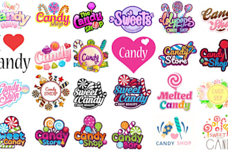 design sweets, candy, food, BBQ, restaurant, café and bakery logo