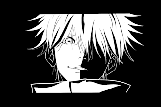 transform your anime into black white art for your product