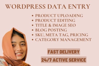 do wordpress data entry and woocommerce product listing