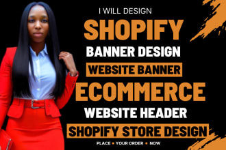 shopify website banner design, ecommerce website header shopify store design