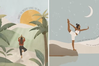 create unique and detailed yoga illustrations for you