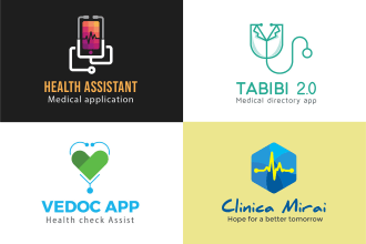 do medical healthcare and wellness logo design
