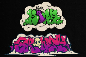 create badass logo design with graffiti style