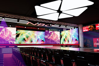 design a 3d event floorplan, exhibition, stage, booth