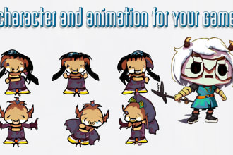 create 2d game art character design and animation