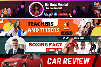 do graphics design for your youtube channel logo, banner and cover photo