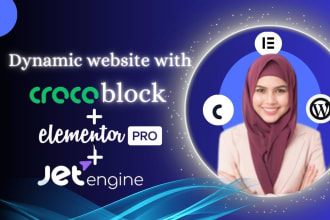 build dynamic website using crocoblock, jet engine and elementor pro