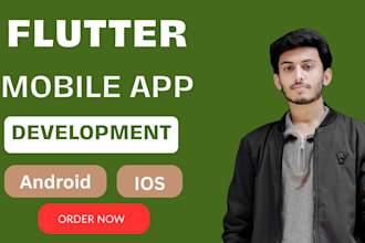 design flutter front end, develop flutter app for android, ios, web